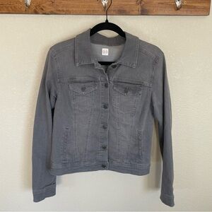 Women’s Grey Denim Jacket S Lightweight Casual Western Style Minimalist